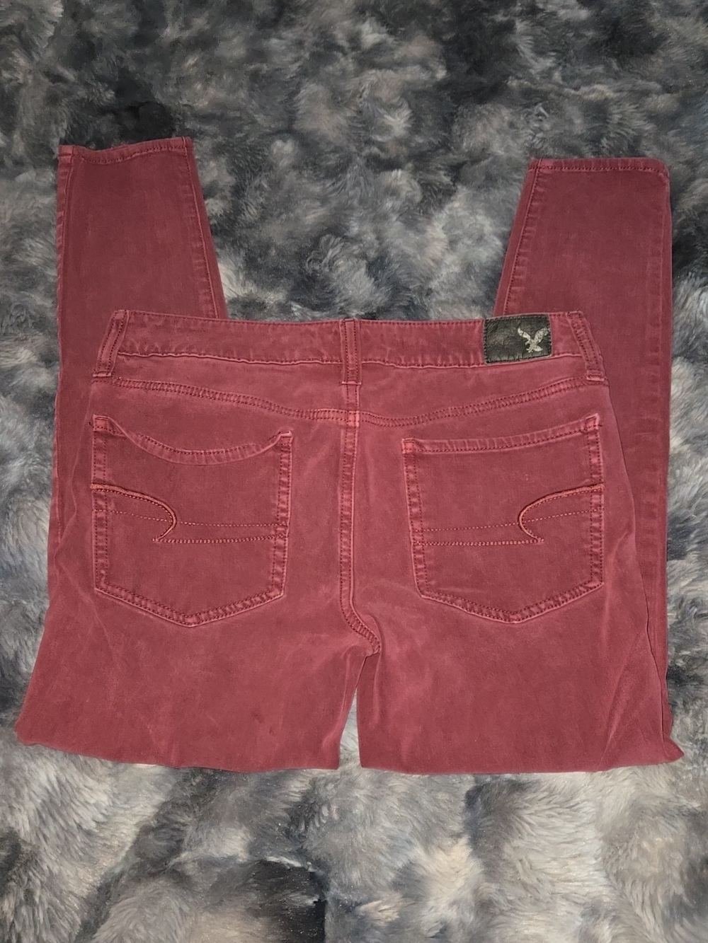 American Eagle Outfitters Women's Burgundy Skinny Jeans (Short) - Picture 3 of 3